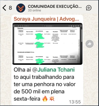 Print: penhora de R$ 500 mil